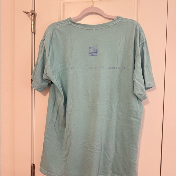 Blue Seaside Graphic Tee Coastal Beach Style Short Sleeve T Shirt - Picture 2 of 4